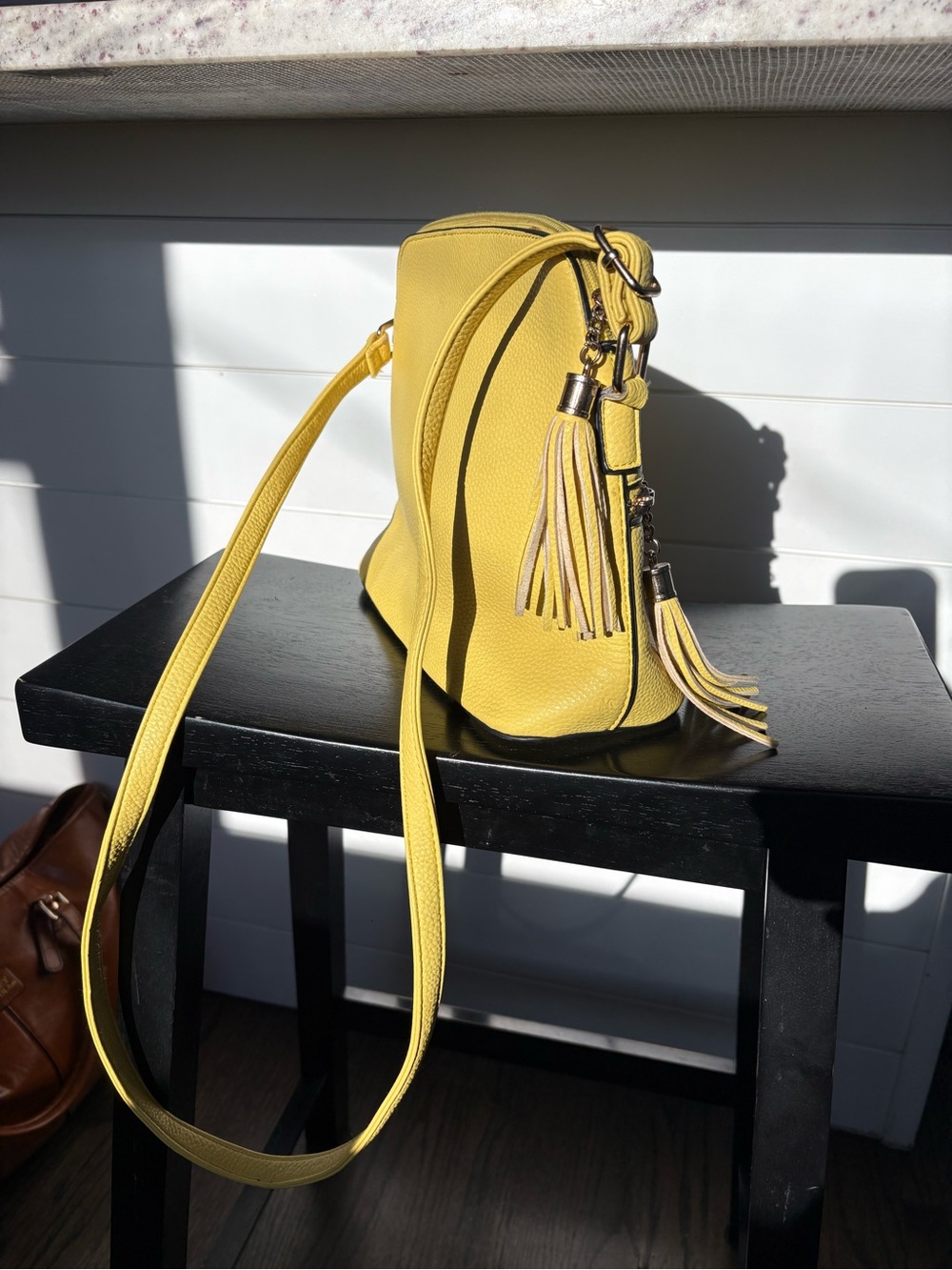 DASEIN | Yellow Crossbody Shoulder Bag With Built in Money Pouch - Picture 4 of 17